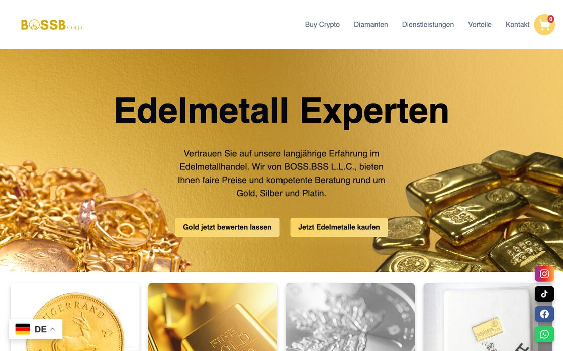 BossB Gold Partner Landingpage